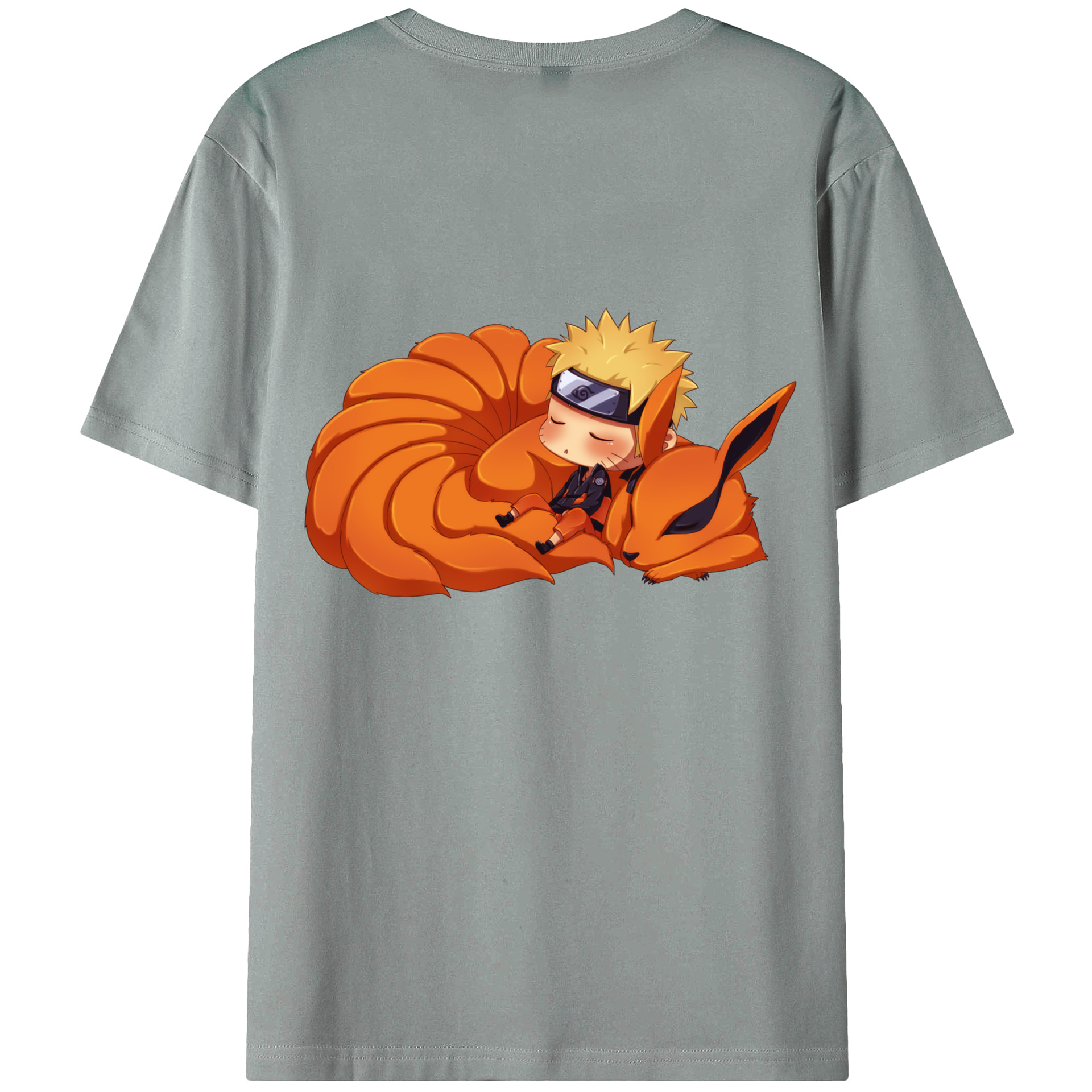 （画像用） NARUTO -ナルト- うずまき ナルト Uzumaki Naruto 綿100％ メンズ半袖Tシャツ（バックプリント） 通気性